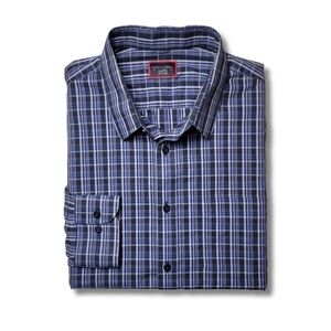 UNTUCKit Romorantin Light & Dark Blue Plaid Wrinkle-Free Button Down Shirt XL